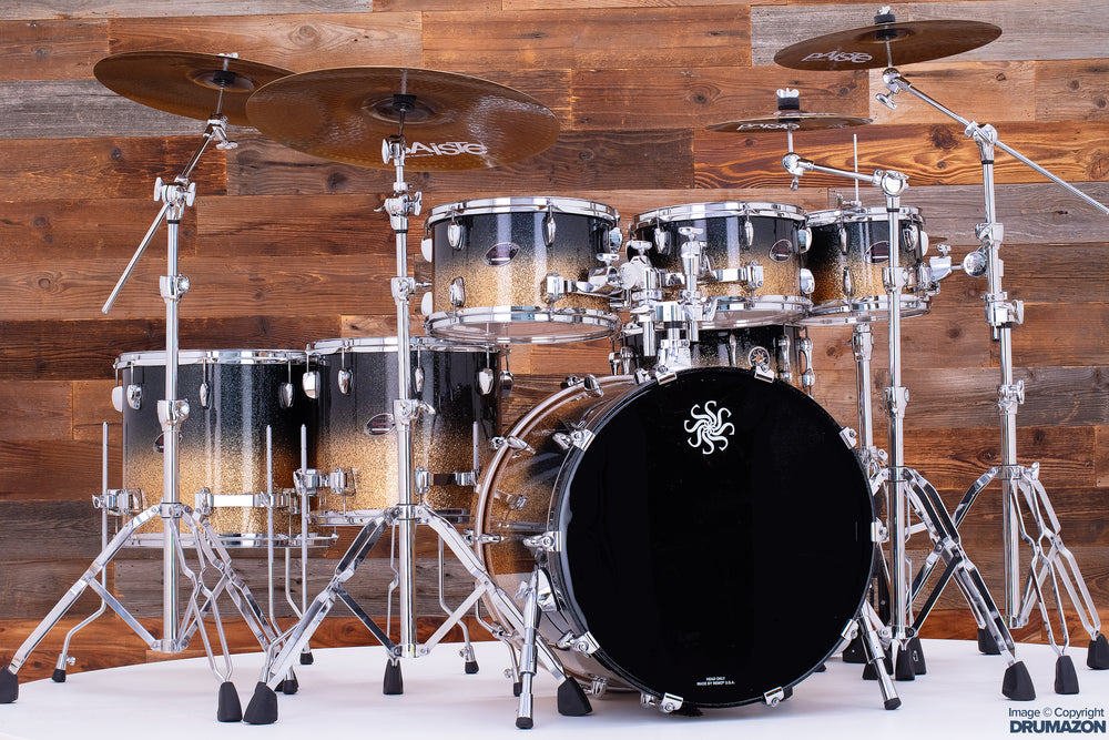 SAKAE OSAKA HERITAGE EVOLVED GEN2 7 PIECE DRUM KIT BLACK GOLD Drumazon