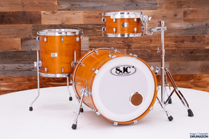 SJC CUSTOM SHOP 3 PIECE DRUM KIT, PADAUK VENEER (PRE-LOVED)