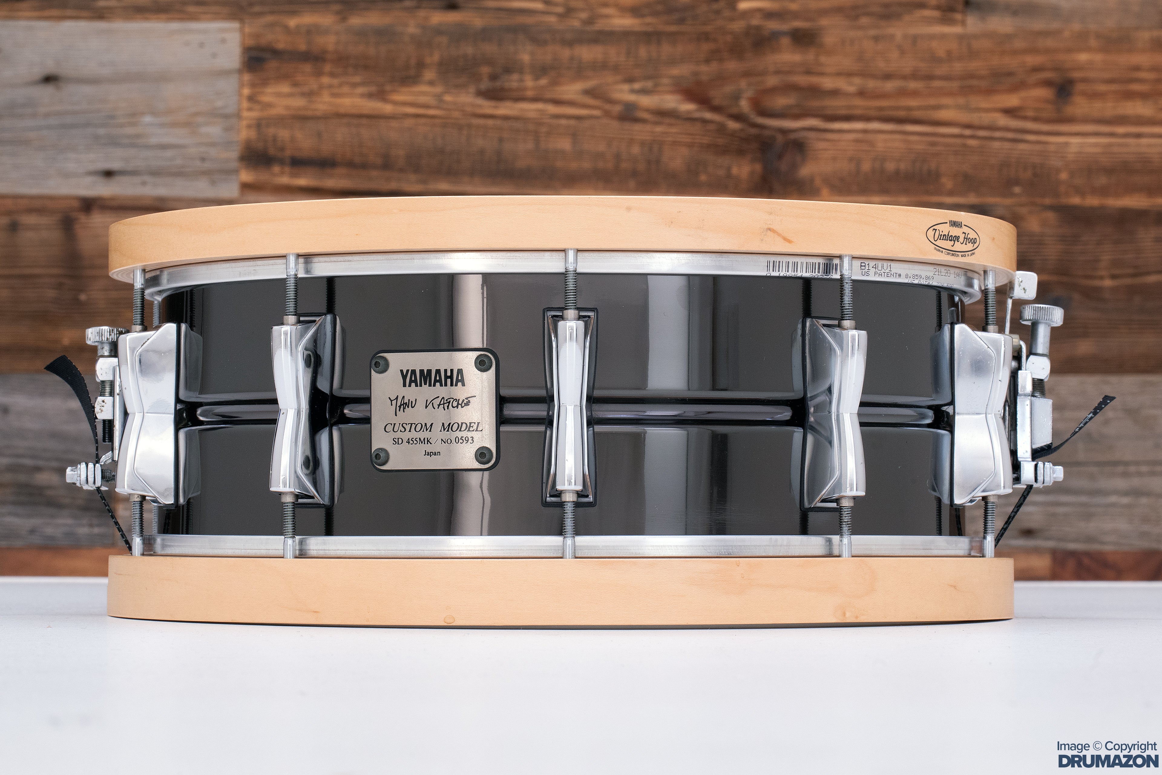 YAMAHA 14 X 5.5 MANU KATCHE NICKEL OVER SEAMLESS BRASS SIGNATURE SNARE Drumazon
