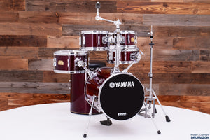 YAMAHA RICK MAROTTA SIGNATURE HIP GIG 5 PIECE PORTABLE DRUM KIT AND THRONE, CHERRY WOOD (PRE-LOVED)