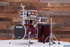 YAMAHA RICK MAROTTA SIGNATURE HIP GIG 5 PIECE PORTABLE DRUM KIT AND THRONE, CHERRY WOOD (PRE-LOVED)