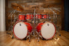 BRITISH DRUM COMPANY LEGEND SERIES 9 PIECE SHELL PACK, BIRCH SHELLS, BUCKINGHAM SCARLETT - SPECIAL CONFIGURATION