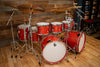 BRITISH DRUM COMPANY LEGEND SERIES 9 PIECE SHELL PACK, BIRCH SHELLS, BUCKINGHAM SCARLETT - SPECIAL CONFIGURATION