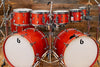 BRITISH DRUM COMPANY LEGEND SERIES 9 PIECE SHELL PACK, BIRCH SHELLS, BUCKINGHAM SCARLETT - SPECIAL CONFIGURATION