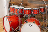 BRITISH DRUM COMPANY LEGEND SERIES 9 PIECE SHELL PACK, BIRCH SHELLS, BUCKINGHAM SCARLETT - SPECIAL CONFIGURATION