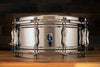 BRITISH DRUM COMPANY 14 X 6 BLUEBIRD DOUBLE BEADED CHROME OVER BRASS SNARE DRUM