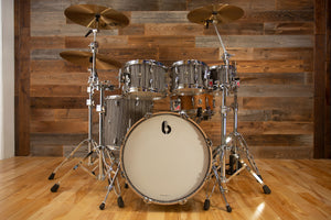 BRITISH DRUM COMPANY LEGEND SERIES 5 PIECE SHELL PACK WITH 20" BASS DRUM, BIRCH SHELLS, CARNABY SLATE - SPECIAL CONFIGURATION
