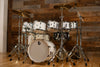 BRITISH DRUM COMPANY LEGEND SERIES 8 PIECE SHELL PACK, 18" BASS DRUM, PICCADILLY WHITE - SPECIAL CONFIGURATION