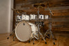 BRITISH DRUM COMPANY LEGEND SERIES 8 PIECE SHELL PACK, BIRCH SHELLS, PICCADILLY WHITE - SPECIAL CONFIGURATION