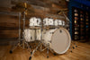 BRITISH DRUM COMPANY LEGEND SERIES 8 PIECE SHELL PACK, BIRCH SHELLS, PICCADILLY WHITE - SPECIAL CONFIGURATION