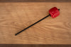 DANMAR 205A RED HARD WOOD ROUND BASS DRUM BEATER, EXTRA LONG BLACK SHAFT