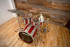 DDRUM DIOS AFRICAN BUBINGA DRUM KIT RED/SILVER SPARKLE STRIPE (PRE-LOVED)