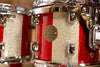 DDRUM DIOS AFRICAN BUBINGA DRUM KIT RED/SILVER SPARKLE STRIPE (PRE-LOVED)