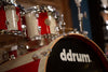 DDRUM DIOS AFRICAN BUBINGA DRUM KIT RED/SILVER SPARKLE STRIPE (PRE-LOVED)