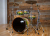 DS REBEL CUSTOM SHOP BIRCH / MAHOGANY 5 PIECE DRUM KIT, EXOTIC MAPA BURL GREEN TO NATURAL FADE LACQUER (THE RHYTHM REVIEW KIT)