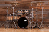 DS REBEL CUSTOM SHOP 5 PIECE DRUM KIT, ALL MAPLE SHELL, BLACK TO NATURAL FADE OVER EXOTIC FOSSIL BEECH
