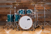 DS REBEL CUSTOM SHOP 5 PIECE DRUM KIT, MAPLE / WALNUT HYBRID SHELL, AQUA OVER EXOTIC BUBBLE MAPLE