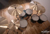 DS REBEL CUSTOM SHOP 5 PIECE DRUM KIT, MAPLE / WALNUT HYBRID SHELL, AQUA OVER EXOTIC BUBBLE MAPLE