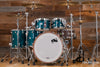 DS REBEL CUSTOM SHOP 5 PIECE DRUM KIT, MAPLE / WALNUT HYBRID SHELL, AQUA OVER EXOTIC BUBBLE MAPLE