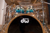 DW (DRUM WORKSHOP) COLLECTORS SERIES II, 4 PIECE DRUM KIT, REGAL BLUE TO NATURAL SATIN FADE SPECIALITY, (PRE-LOVED)
