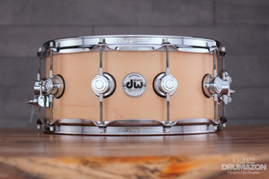 DW 14 X 6.5 COLLECTORS SERIES MAPLE STANDARD SNARE DRUM, NATURAL SATIN OIL (PRE-LOVED)