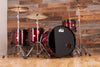 DW (DRUM WORKSHOP) COLLECTORS SERIES II, 4 PIECE DRUM KIT, RED SILK ONYX, BLACK FITTINGS, (PRE-LOVED)