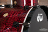 DW (DRUM WORKSHOP) COLLECTORS SERIES II, 4 PIECE DRUM KIT, RED SILK ONYX, BLACK FITTINGS, (PRE-LOVED)