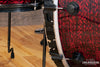 DW (DRUM WORKSHOP) COLLECTORS SERIES II, 4 PIECE DRUM KIT, RED SILK ONYX, BLACK FITTINGS, (PRE-LOVED)