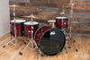 DW (DRUM WORKSHOP) COLLECTORS SERIES II, 4 PIECE DRUM KIT, RED SILK ONYX, BLACK FITTINGS, (PRE-LOVED)