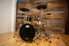 DW (DRUM WORKSHOP) COLLECTORS SERIES, 5 PIECE DRUM KIT, BLACK MIRRA SPECIALITY LACQUER, 24K GOLD FITTINGS (PRE-LOVED)