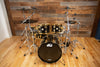 DW (DRUM WORKSHOP) COLLECTORS SERIES, 5 PIECE DRUM KIT, BLACK MIRRA SPECIALITY LACQUER, 24K GOLD FITTINGS (PRE-LOVED)