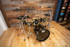 DW (DRUM WORKSHOP) COLLECTORS SERIES, 5 PIECE DRUM KIT, BLACK MIRRA SPECIALITY LACQUER, 24K GOLD FITTINGS (PRE-LOVED)