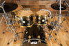 DW (DRUM WORKSHOP) COLLECTORS SERIES, 5 PIECE DRUM KIT, BLACK MIRRA SPECIALITY LACQUER, 24K GOLD FITTINGS (PRE-LOVED)