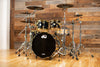 DW (DRUM WORKSHOP) COLLECTORS SERIES, 5 PIECE DRUM KIT, BLACK MIRRA SPECIALITY LACQUER, 24K GOLD FITTINGS (PRE-LOVED)