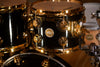 DW (DRUM WORKSHOP) COLLECTORS SERIES, 5 PIECE DRUM KIT, BLACK MIRRA SPECIALITY LACQUER, 24K GOLD FITTINGS (PRE-LOVED)