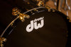 DW (DRUM WORKSHOP) COLLECTORS SERIES, 5 PIECE DRUM KIT, BLACK MIRRA SPECIALITY LACQUER, 24K GOLD FITTINGS (PRE-LOVED)