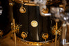 DW (DRUM WORKSHOP) COLLECTORS SERIES, 5 PIECE DRUM KIT, BLACK MIRRA SPECIALITY LACQUER, 24K GOLD FITTINGS (PRE-LOVED)