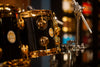 DW (DRUM WORKSHOP) COLLECTORS SERIES, 5 PIECE DRUM KIT, BLACK MIRRA SPECIALITY LACQUER, 24K GOLD FITTINGS (PRE-LOVED)