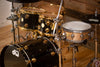 DW (DRUM WORKSHOP) COLLECTORS SERIES, 5 PIECE DRUM KIT, BLACK MIRRA SPECIALITY LACQUER, 24K GOLD FITTINGS (PRE-LOVED)