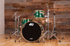 DW (DRUM WORKSHOP) COLLECTORS SERIES II, 3 PIECE DRUM KIT, EMERALD ONYX, GOLD FITTINGS, (PRE-LOVED)