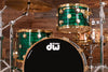 DW (DRUM WORKSHOP) COLLECTORS SERIES II, 3 PIECE DRUM KIT, EMERALD ONYX, GOLD FITTINGS, (PRE-LOVED)