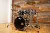 DW COLLECTORS SERIES MAPLE / MAHOGANY HYBRID 6 PIECE DRUM KIT, BLACK ICE FINISH PLY (PRE-LOVED)