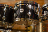 DW COLLECTORS SERIES MAPLE / MAHOGANY HYBRID 6 PIECE DRUM KIT, BLACK ICE FINISH PLY (PRE-LOVED)