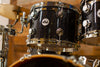 DW COLLECTORS SERIES MAPLE / MAHOGANY HYBRID 6 PIECE DRUM KIT, BLACK ICE FINISH PLY (PRE-LOVED)