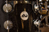 DW COLLECTORS SERIES MAPLE / MAHOGANY HYBRID 6 PIECE DRUM KIT, BLACK ICE FINISH PLY (PRE-LOVED)