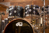 DW COLLECTORS SERIES MAPLE / MAHOGANY HYBRID 6 PIECE DRUM KIT, BLACK ICE FINISH PLY (PRE-LOVED)