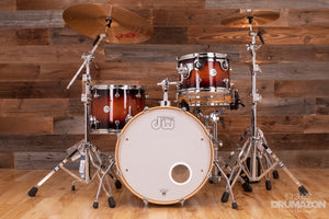 DW (DRUM WORKSHOP) DESIGN SERIES 3 PIECE FREQUENT FLYER DRUM KIT, TOBACCO FADE, (PRE-LOVED)