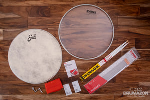 EVANS '56 CALFTONE SNARE DRUM TUNE UP KIT FOR 14" DRUM - 2 HEADS, PURESOUND WIRES & MORE!