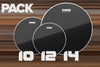 EVANS BLACK CHROME TOM BATTER DRUM HEAD (SIZES 6" TO 18")