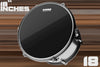 EVANS BLACK CHROME TOM BATTER DRUM HEAD (SIZES 6" TO 18")